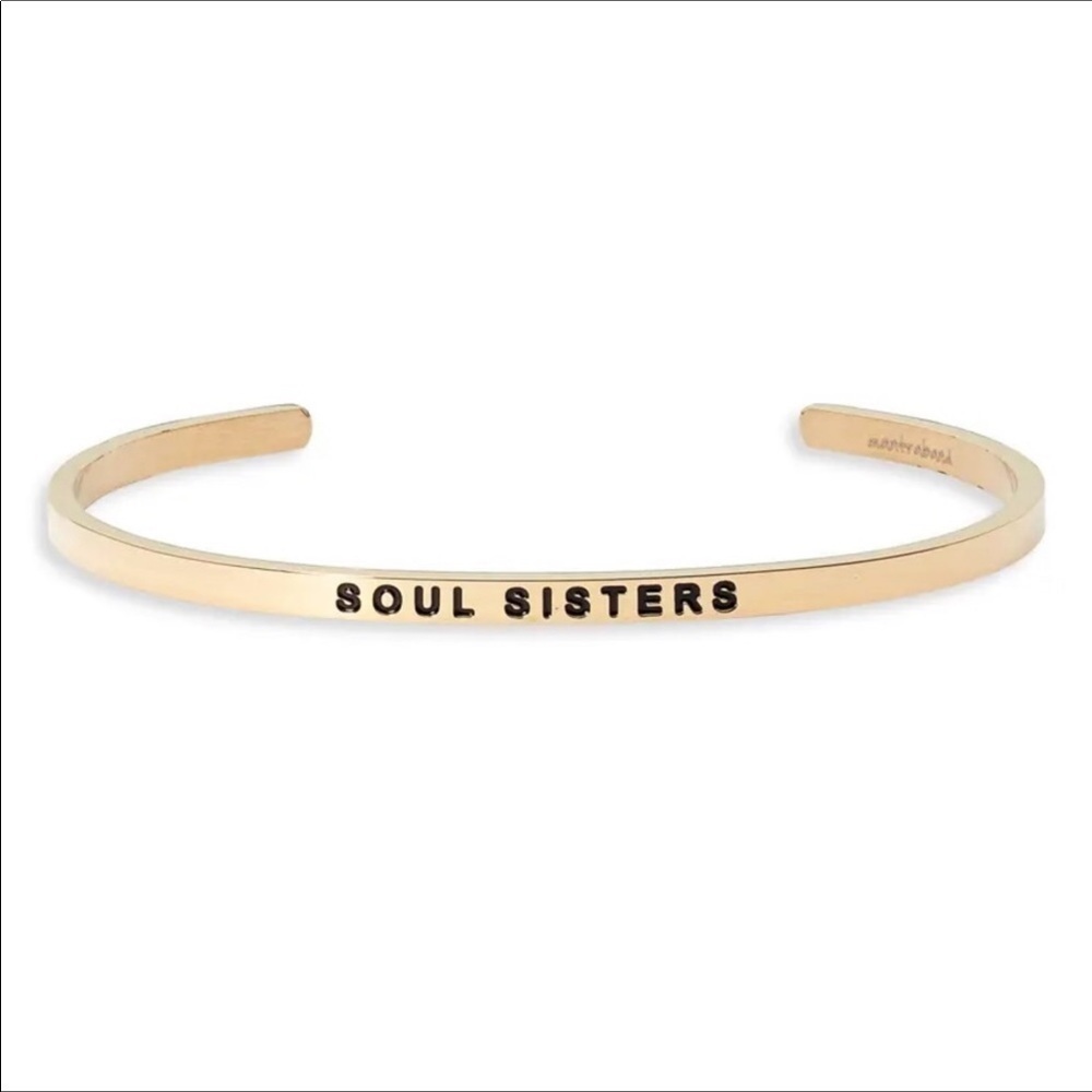 NWT Mantraband Soul Sisters Gold Engraved Bracelet Inspirational Jewelry Gift